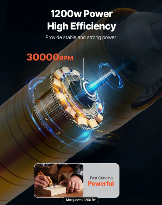 Шліфмашинка для ювелірних виробів 1200 Вт, 30000 об/хв