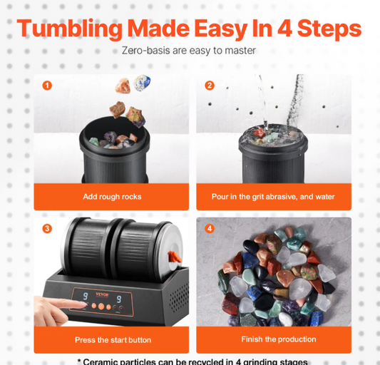 Барабанний верстат для полірування каменю 9 швидкостей, 2 барабани