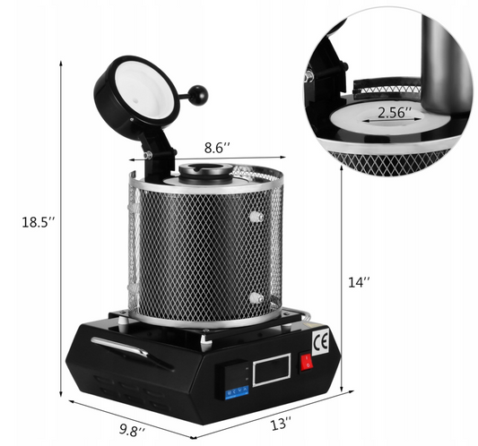 3-кілограмова піч для плавлення золота потужністю 1400 Вт