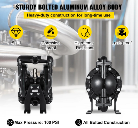 Пневматичний подвійний діафрагмовий насос 35 галонів за хв