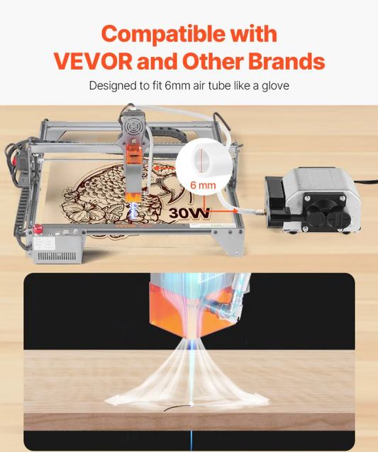 Комплект повітряного насоса 30 л/хв для лазерних гравірувальних верстатів
