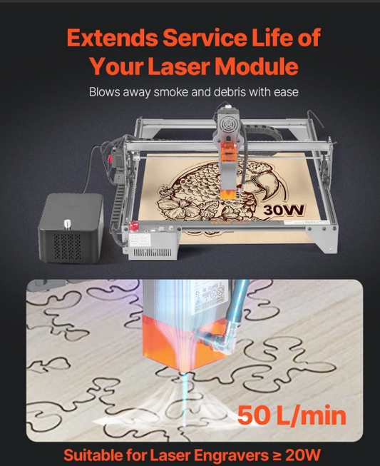 Комплект повітряного насоса 50 л/хв 36 Вт для лазерного гравірувального верстата