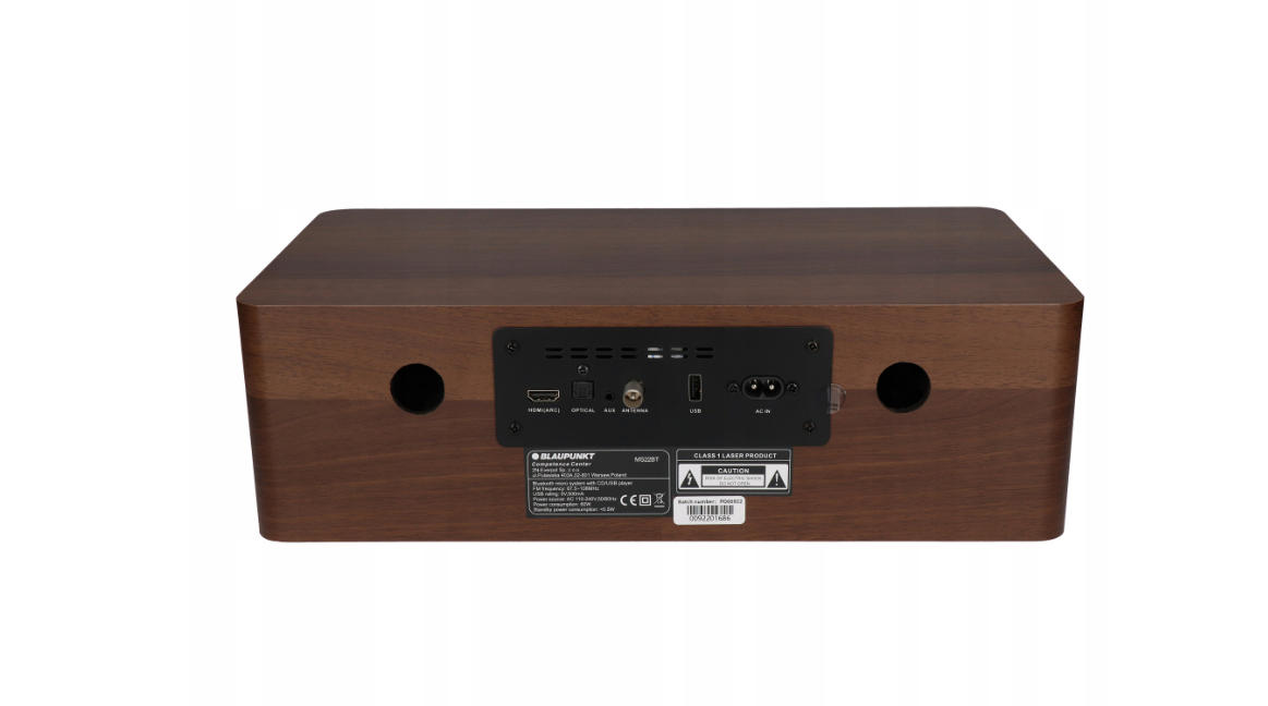 Міні-стереосистема з Bluetooth та HDMI ARC CD AUX USB FM Дерев'яна