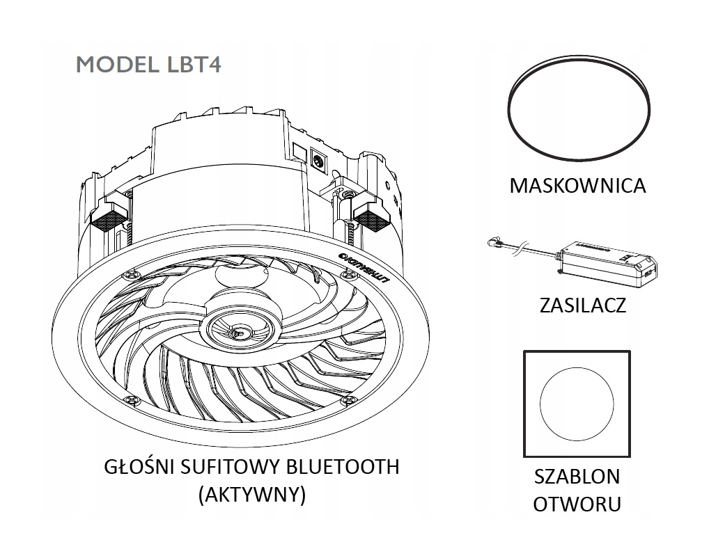 Стельова колонка, з bluetooth, 4 дюйми, IP44