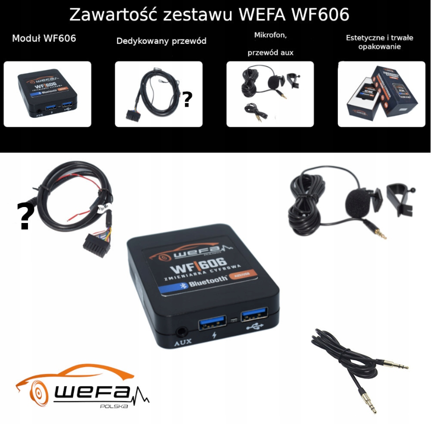 Цифровий емулятор CD-чейнджера WEFA 606 (Bluetooth, USB)