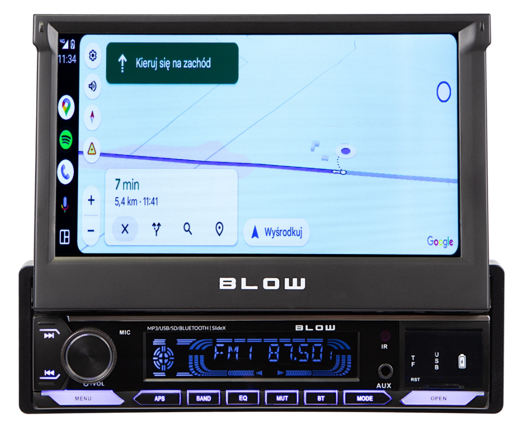 Автомагнітола, 7-дюймовий розсувний сенсорний екран CarPlay android auto