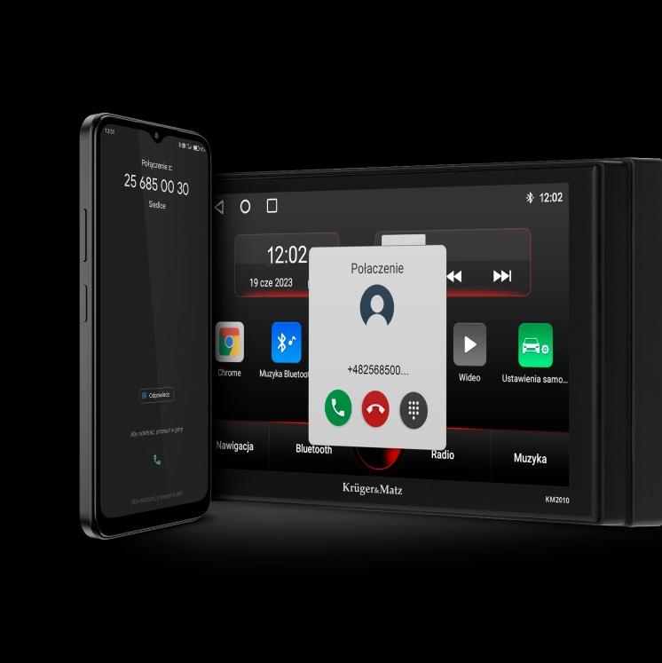 Автомобільне радіо з РК-дисплеєм, Bluetooth, CarPlay, Android, GPS