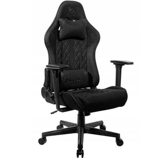 Ігрове крісло з чорної тканини для офісу