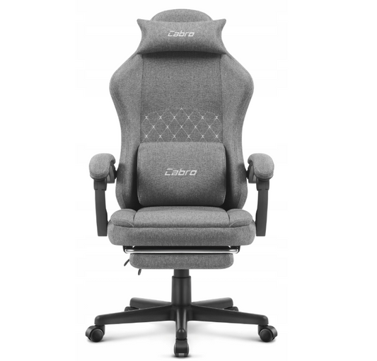 Ігрове крісло з тканини, сіре