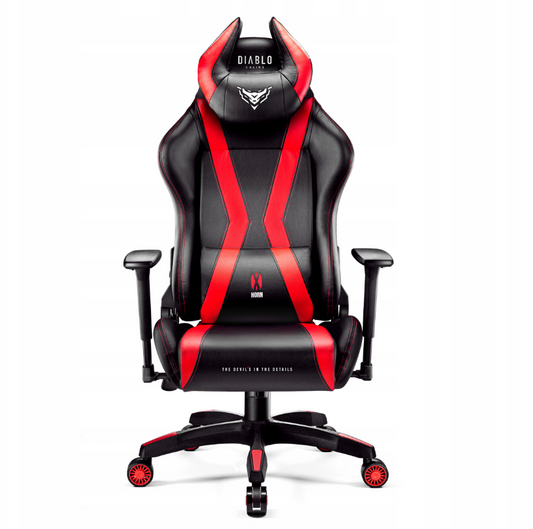 Ігрове крісло DIABLO, поворотне, чорно-червоне