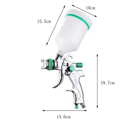 Комплект фарбопістолету з 3 соплами 1,4/1,7/2,0 мм та об'ємом 600 см³