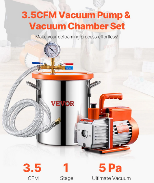 Комплект одноступеневого вакуумного насоса 11,36 л 3,5 кубічних футів за хвилину 260 мл