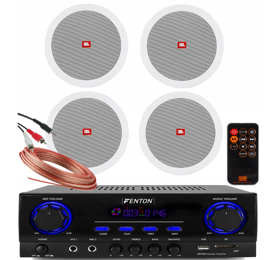 4 стельові динаміки JBL, цифровий підсилювач, Bluetooth, USB, AUX