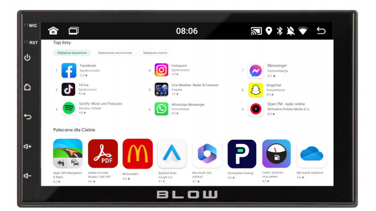 Автомагнітола android 12 bluetooth