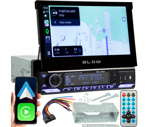 Автомагнітола, 7-дюймовий розсувний сенсорний екран CarPlay android auto