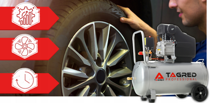 Масляний компресор 24 л, ефективний, 9 бар, 3,4 к.с., 300 л/хв