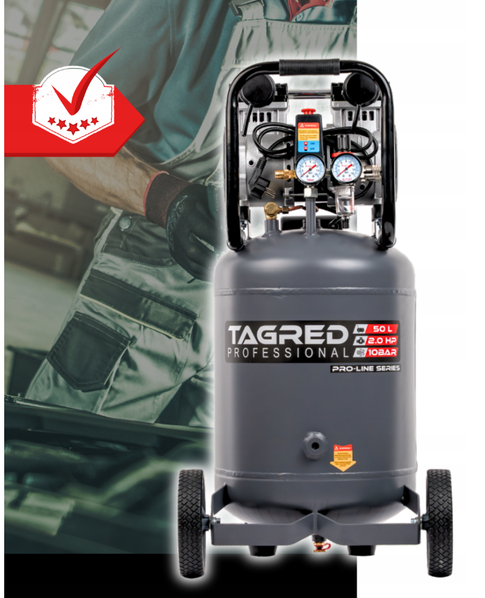 Професійний безмасляний компресор, вертикальний 10 Бар 50 л
