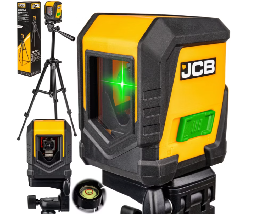 Лазерний рівень 20 м з самовирівнюванням та хрестовим нівеліруванням + штатив