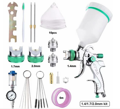 Комплект фарбопістолету з 3 соплами 1,4/1,7/2,0 мм та об'ємом 600 см³