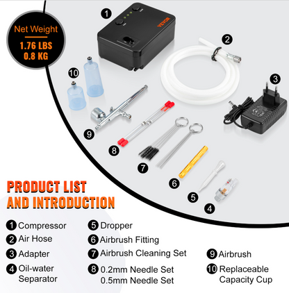Міні-набір аерографів, пістолет подвійної дії, розпилювач