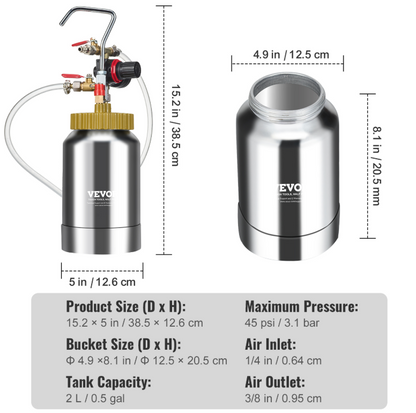 Балон під тиском 2 л, для аерозольних фарб