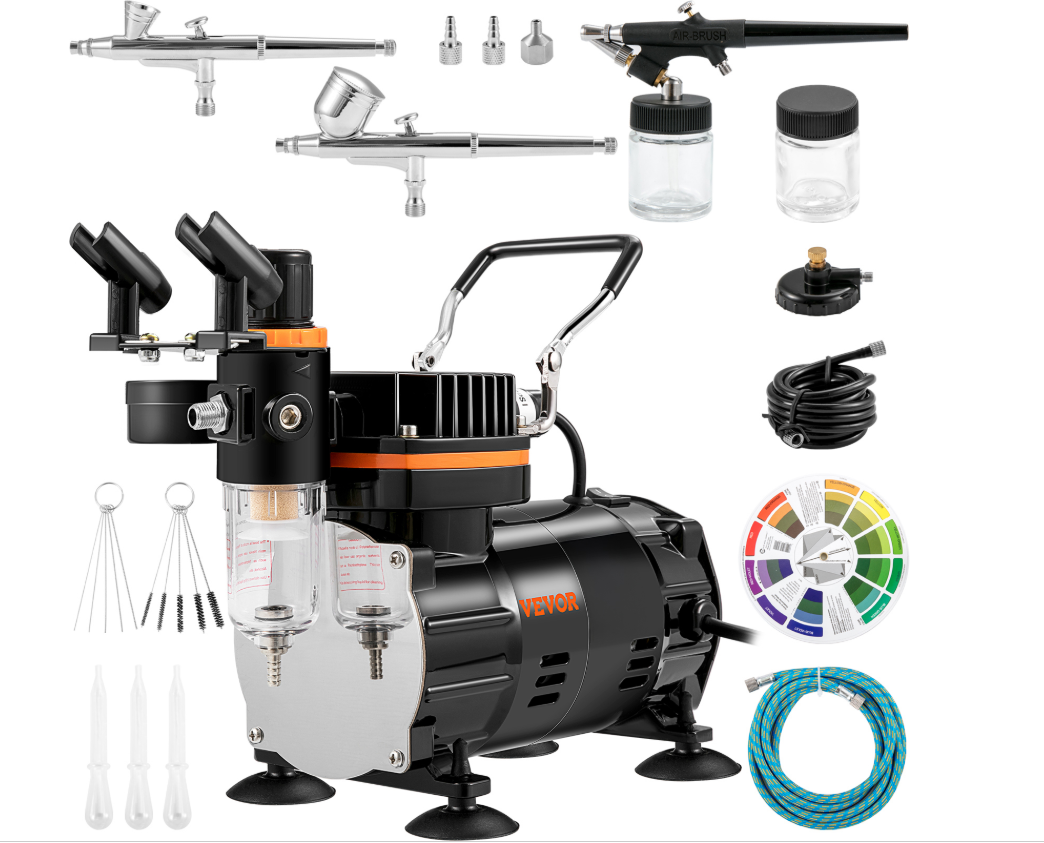 Повний комплект аерографа: компресор, фарбопульт, 220-240 В